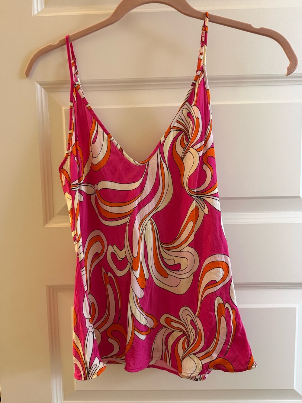 L'AGENCE Fuchsia Swirl Print V-Neck Cami